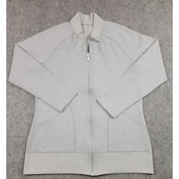 Adidas Jacket Womens Large Gray Full Zip Athletic Lightweight Sweatshirt Pockets - Picture 1 of 14